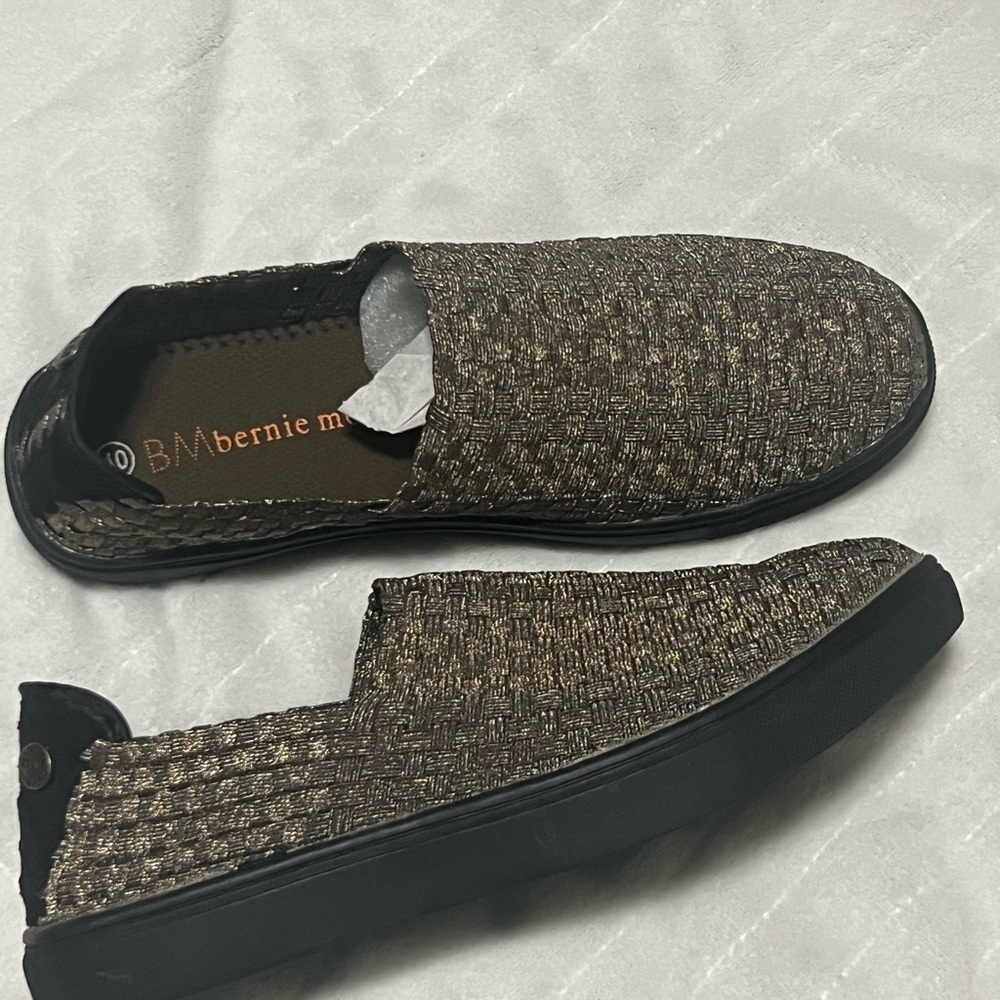 bernie mev. Metallic Brown Woven Slip-On Loafers - Picture 9 of 10